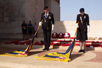 Thiepval Memorial half dipped British Legion flag